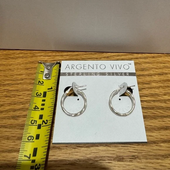 NWT Argento Vivo Sterling Silver Hoop Earrings - Picture 5 of 7